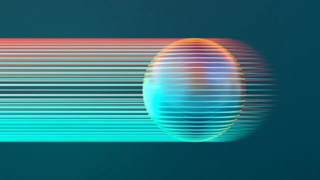 dynamic movement with multi-colored ball