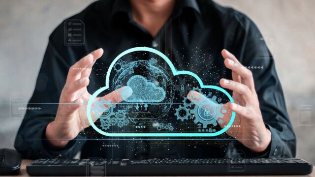 cloud technology concept Global network of global business.