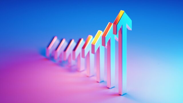 row of growth icons